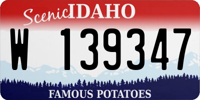 ID license plate W139347