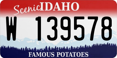 ID license plate W139578