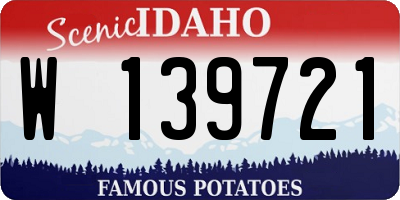 ID license plate W139721