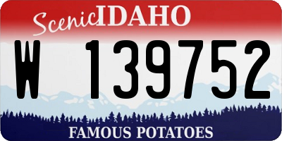 ID license plate W139752