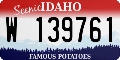 ID license plate W139761