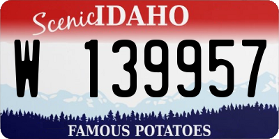ID license plate W139957