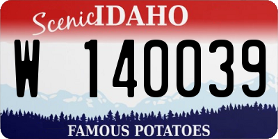 ID license plate W140039