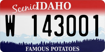ID license plate W143001