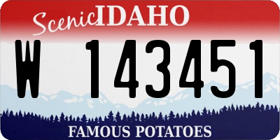 ID license plate W143451