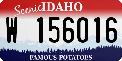 ID license plate W156016