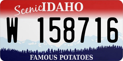 ID license plate W158716