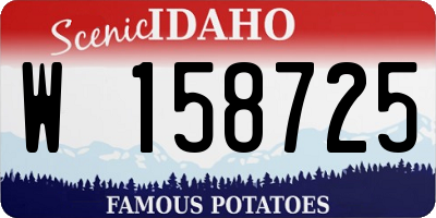 ID license plate W158725