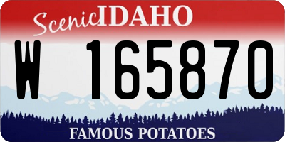 ID license plate W165870