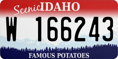ID license plate W166243