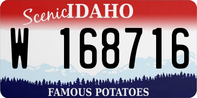 ID license plate W168716