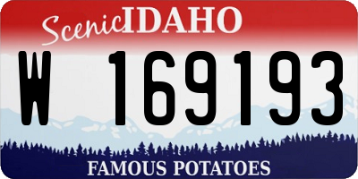 ID license plate W169193