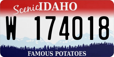 ID license plate W174018
