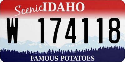 ID license plate W174118