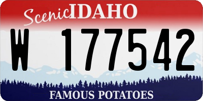 ID license plate W177542