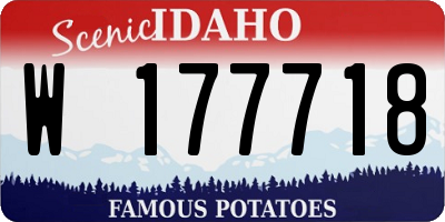 ID license plate W177718