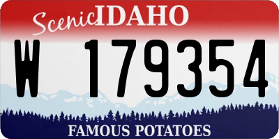ID license plate W179354