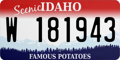 ID license plate W181943