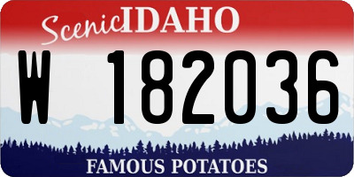 ID license plate W182036