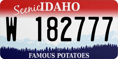 ID license plate W182777
