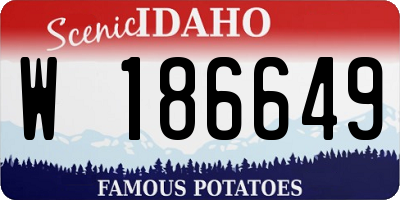 ID license plate W186649