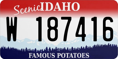 ID license plate W187416
