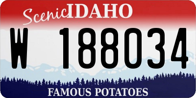 ID license plate W188034