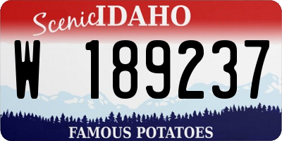 ID license plate W189237