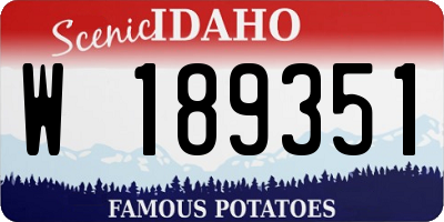 ID license plate W189351