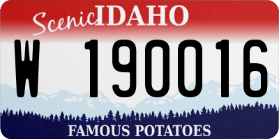 ID license plate W190016