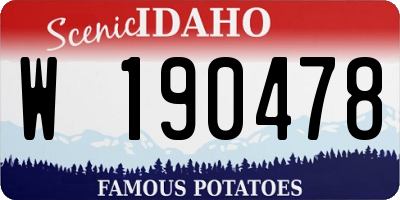 ID license plate W190478