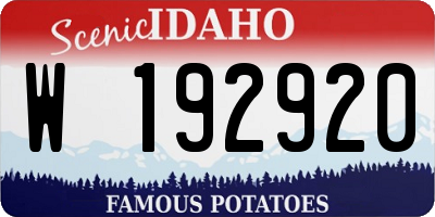 ID license plate W192920