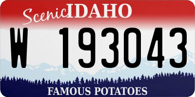 ID license plate W193043