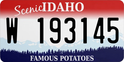 ID license plate W193145