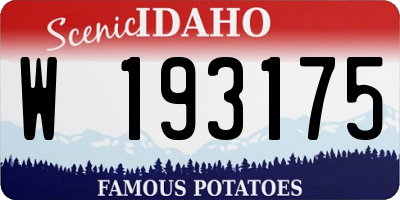 ID license plate W193175