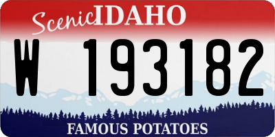 ID license plate W193182