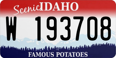 ID license plate W193708