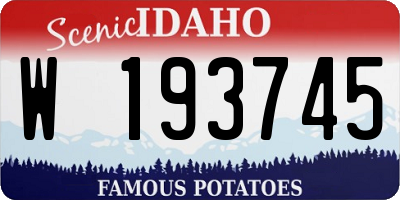 ID license plate W193745