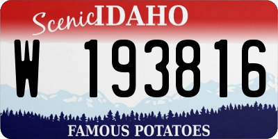 ID license plate W193816