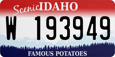 ID license plate W193949