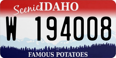 ID license plate W194008