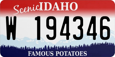 ID license plate W194346