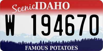 ID license plate W194670