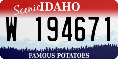ID license plate W194671