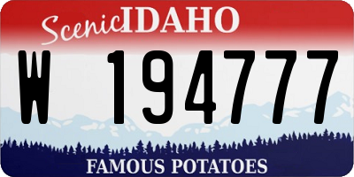 ID license plate W194777
