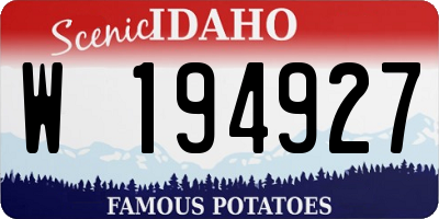 ID license plate W194927