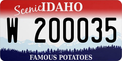 ID license plate W200035