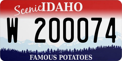 ID license plate W200074