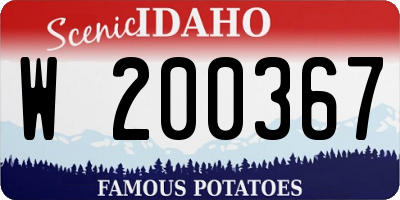 ID license plate W200367