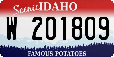 ID license plate W201809